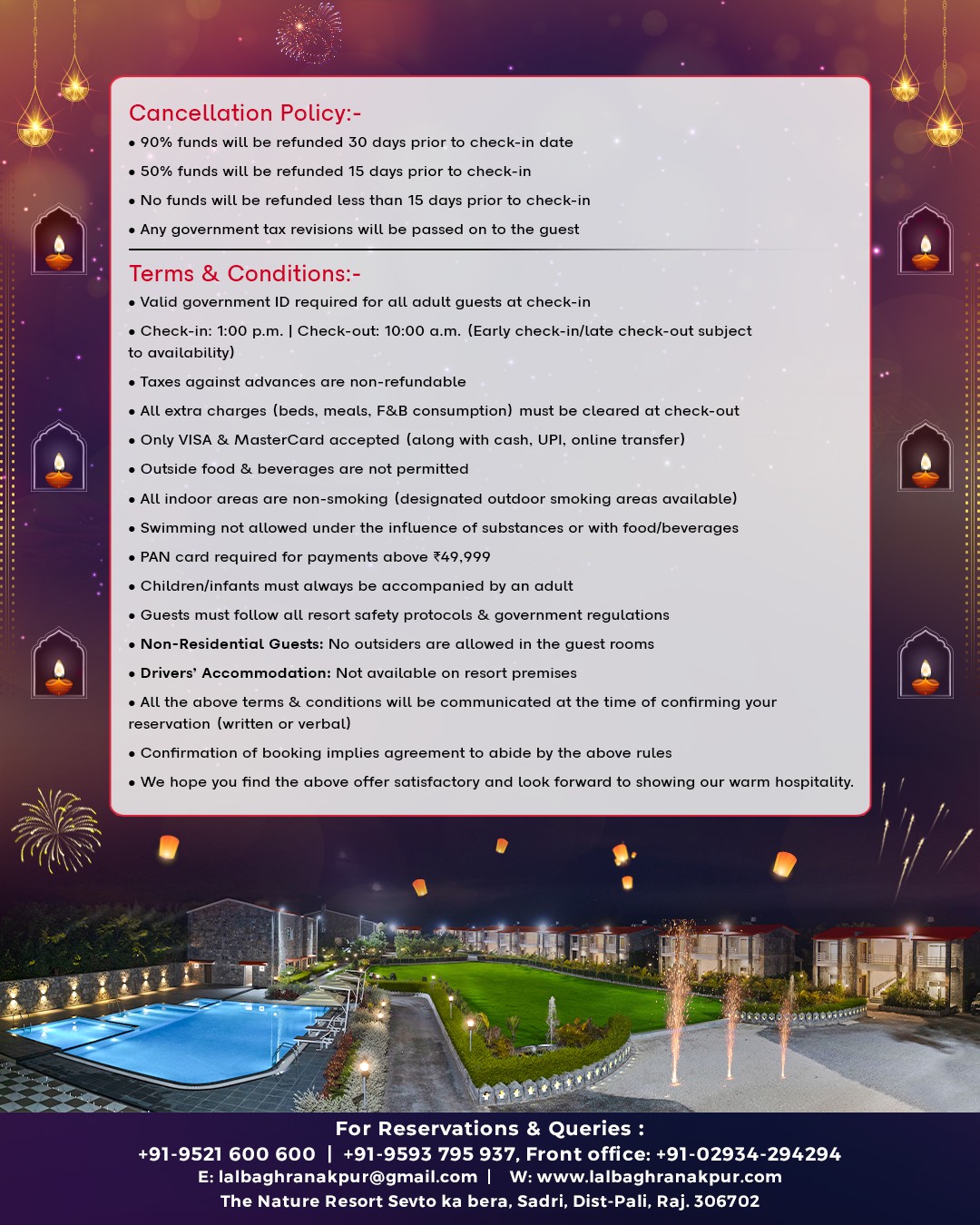 Diwali Package Lalbagh Ranakpur